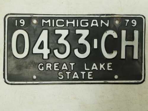 1979 Michigan Great Lake State License Plate 0433-CH