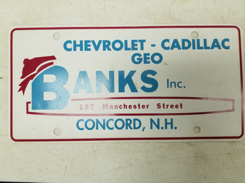 New Hampshire Chevrolet Cadillac GEO Banks Booster License Plate