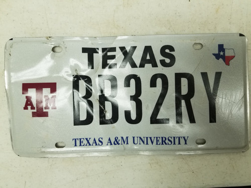 Texas A&M University License Plate BB32RY
