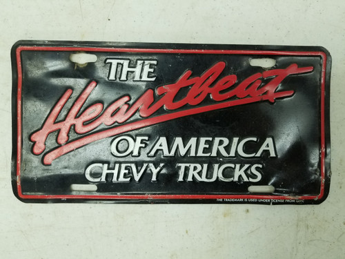 The Heartbeat of America Chevy Trucks Booster License Plate
