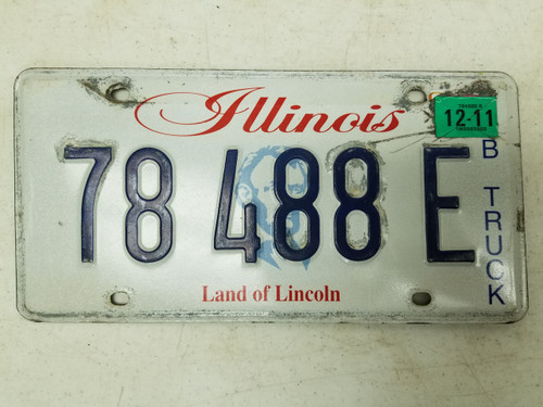 2011 Illinois Land of Lincoln Truck License Plate 78 488 E