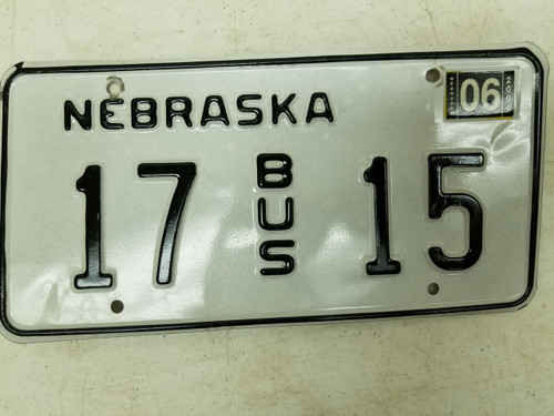 2006 Nebraska Bus License Plate 17 15 (2)