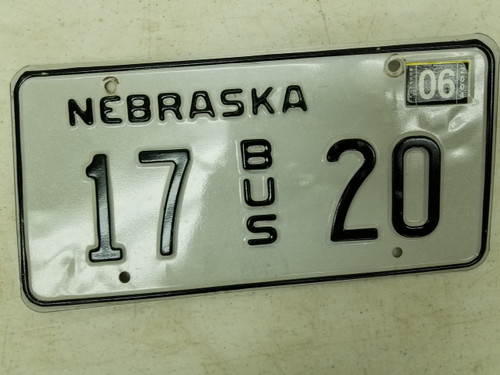 2004 Nebraska Bus License Plate 17 20