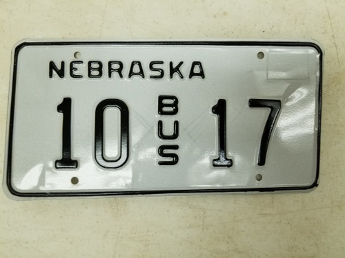 Nebraska Bus License Plate 10 17
