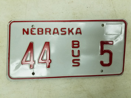 Nebraska Bus License Plate 44 5