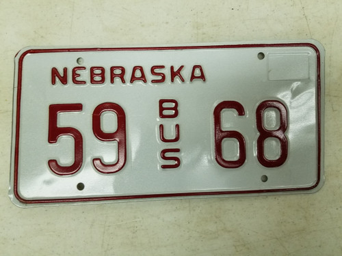 Nebraska Bus License Plate 59 68