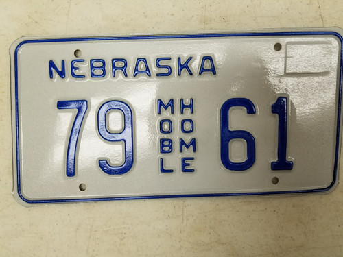 Nebraska Mobile Home License Plate 79 61