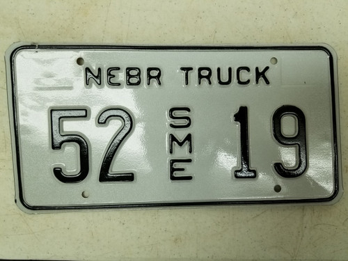 Nebraska Truck License Plate 52 19 (2)
