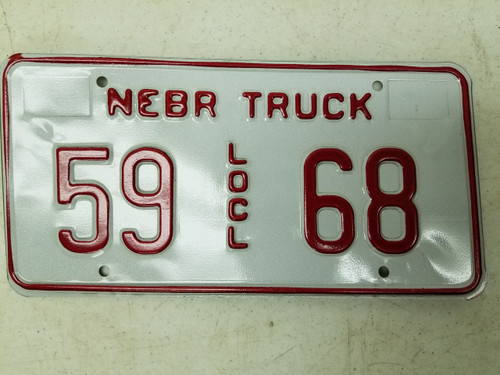 Nebraska Local Truck License Plate 59 68 (2)
