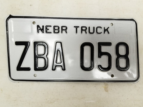 Nebraska Truck License Plate ZBA 058 (2)