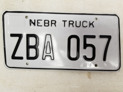 Nebraska Truck License Plate ZBA 057