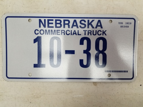 Nebraska Commercial Truck License Plate 10-38