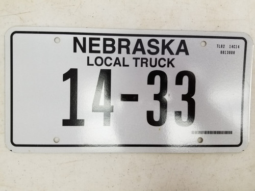 Nebraska Local Truck License Plate 14-33