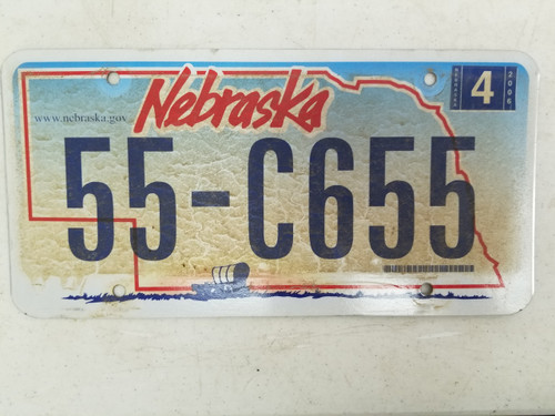 2006 Nebraska License Plate 55-C655