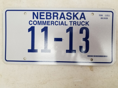 Nebraska Not For Hire Farm Truck License Plate 11-13