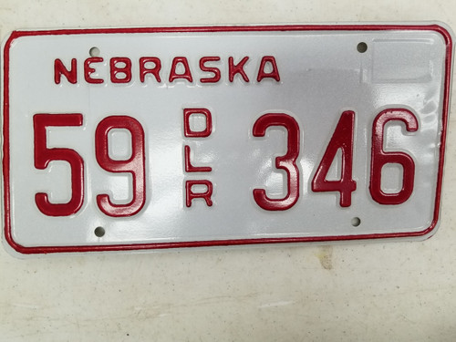 Nebraska Dealer License Plate 55 346