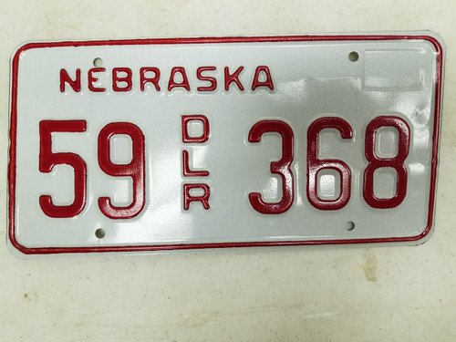 Nebraska Dealer License Plate 55 368