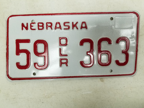 Nebraska Dealer License Plate 55 363