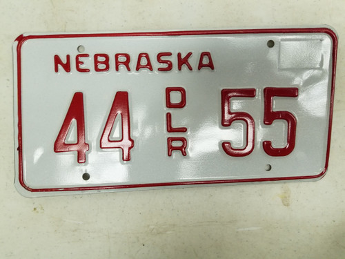 Nebraska Dealer License Plate 44 55