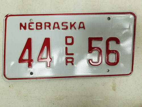Nebraska Dealer License Plate 44 56