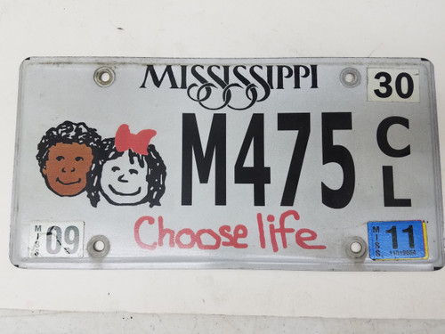 2011 Mississippi Choose Life Kids Plate M475