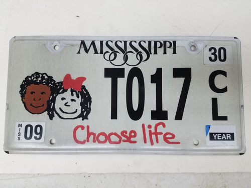 Expired Mississippi Choose Life Kids Plate T017