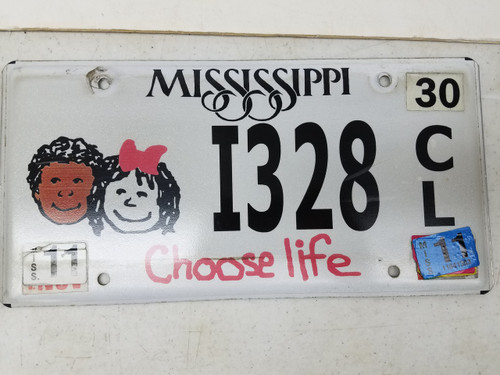 2011 Mississippi Choose Life Kids License Plate I328