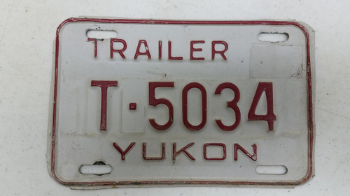 Expired Yukon Trailer License Plate T-5034