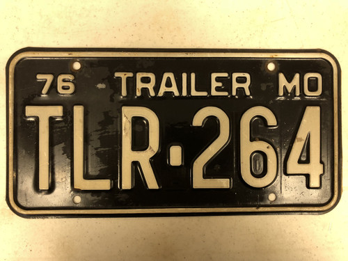 1976 MISSOURI Trailer License Plate TLR-264 Cool # TLR= Trailer