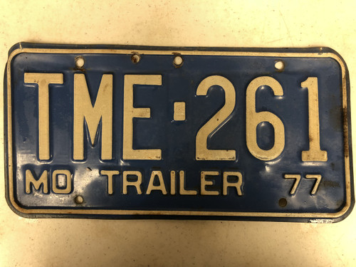 1977 MISSOURI Trailer License Plate TME-261