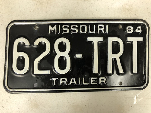 1984 MISSOURI Trailer License Plate 628-TRT