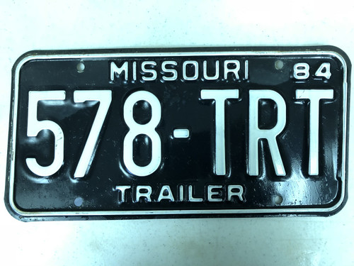 1984 MISSOURI Trailer License Plate 578-TRT