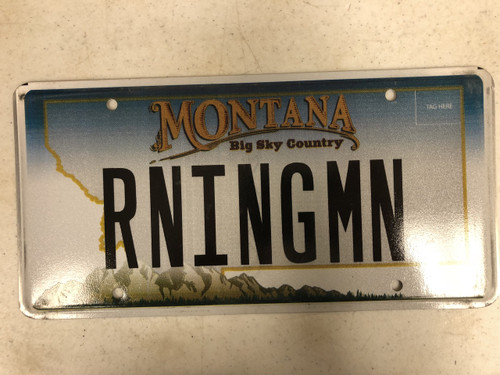Expired MONTANA Big Sky Country License Plate RNINGMN Mountain Range