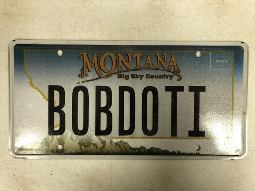 Expired MONTANA Big Sky Country License Plate BOBDOTI Bob Robert Mountain Range