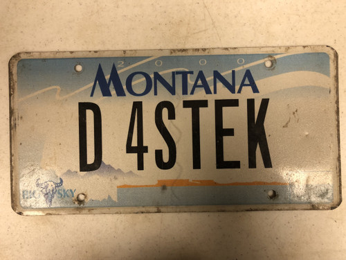 2000 MONTANA Big Sky License Plate D-4STEK Steak Cow Skull