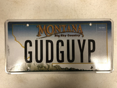Expired MONTANA Big Sky Country License Plate GUDGUYP Good Guy Mountain  Range