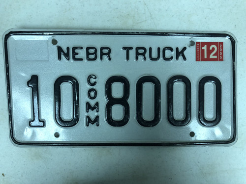 2005 Tag NEBRASKA Platte County Commercial Truck License Plate 10-8000