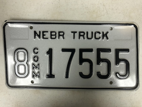 Expired NEBRASKA Hall County Commercial Truck License Plate 8-17555