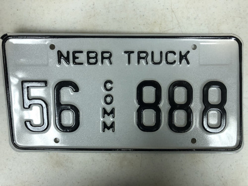 Expired NEBRASKA Sherman County Commercial Truck License Plate 56-888
