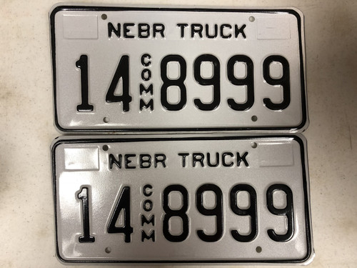 Expired NEBRASKA Adams County Commercial Truck License Plate 14-8999 PAIR