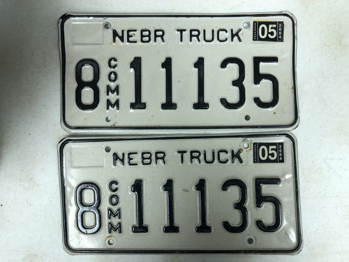 2004 Tag NEBRASKA Hall County Commercial Truck License Plate 8-11135 PAIR