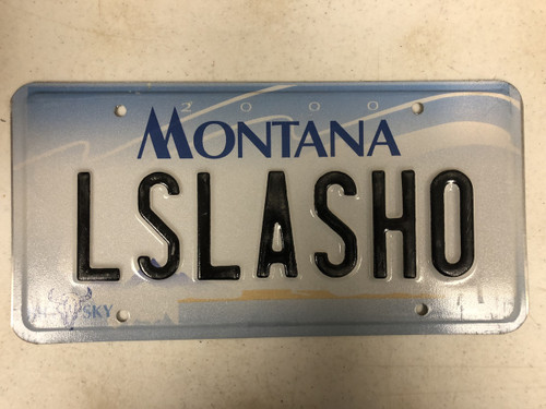 2000 MONTANA Big Sky License Plate LSLASHO Cow Skull