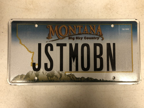 Expired MONTANA Big Sky Country License Plate JSTMOBN Mountain Range