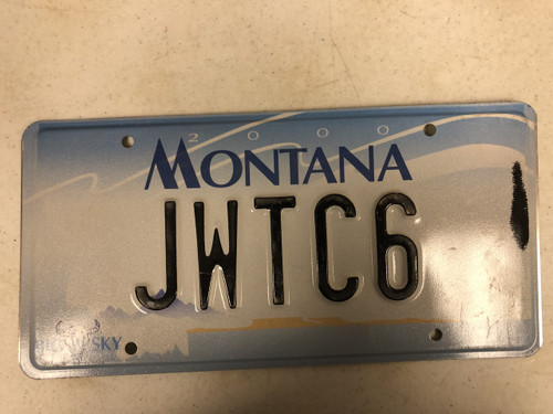 2000 MONTANA Big Sky License Plate JWTC6 Cow Skull