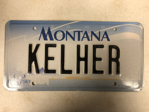 2000 MONTANA Big Sky License Plate KELHER Cow Skull