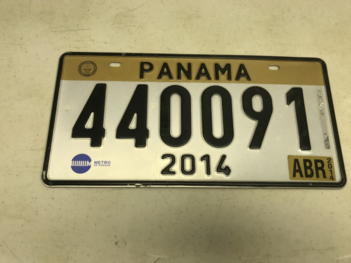 2014, Gold/yellow Panama License Plate 440091.