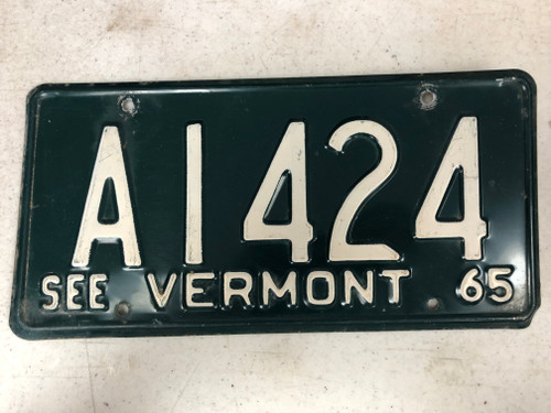 1965 See VERMONT License Plate A1424