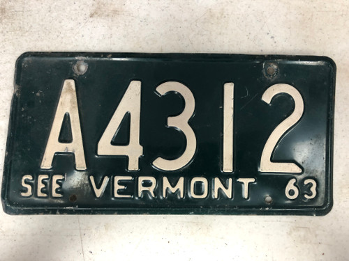 1963 See VERMONT License Plate A4312
