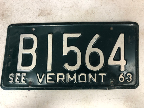 1963 See VERMONT License Plate B1564