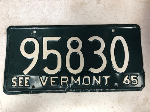 1965 See VERMONT License Plate 95830